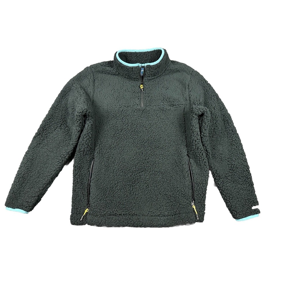 Chubbies The Night Night 1/4 Zip Fleece Jacket Deep Pile Black Pocket Large
